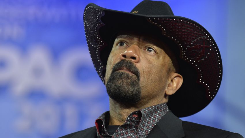 Milwaukee County Sheriff David A. Clarke, Jr. listens to remarks during the Conservative Political Action Conference (CPAC) at National Harbor, Maryland, February 23, 2017.
Politicians, pundits, journalists and celebrities gather for the annual conservative event to hear speakers, network and plan agendas for the new President Trump administration.    / AFP / Mike Theiler        (Photo credit should read MIKE THEILER/AFP/Getty Images)