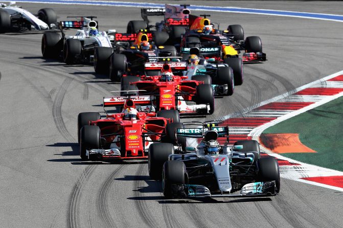 Bottas qualified in third place for the Russian Grand Prix behind pole sitter Sebastian Vettel and his Ferrari teammate Kimi Raikkonen but overtook both men at the start of the first lap.