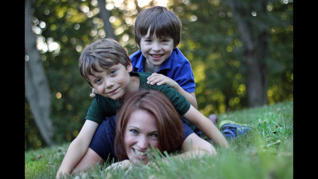 Nicole Hockley said she became outspoken against gun violence to protect her son Jake, center, and to honor her son Dylan, top.