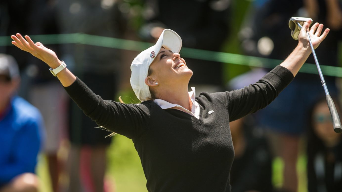 Cristie Kerr reacts after making a birdie putt during the final round of the LPGA Texas Shootout on Sunday, April 30. 