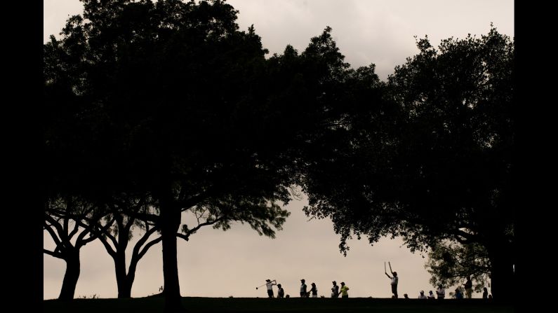 Azahara Munoz tees off at the first hole of the LPGA Texas Shootout on Friday, April 28. <a href="index.php?page=&url=http%3A%2F%2Fwww.cnn.com%2F2017%2F04%2F24%2Fsport%2Fgallery%2Fwhat-a-shot-sports-0425%2Findex.html" target="_blank">See 27 amazing sports photos from last week</a>