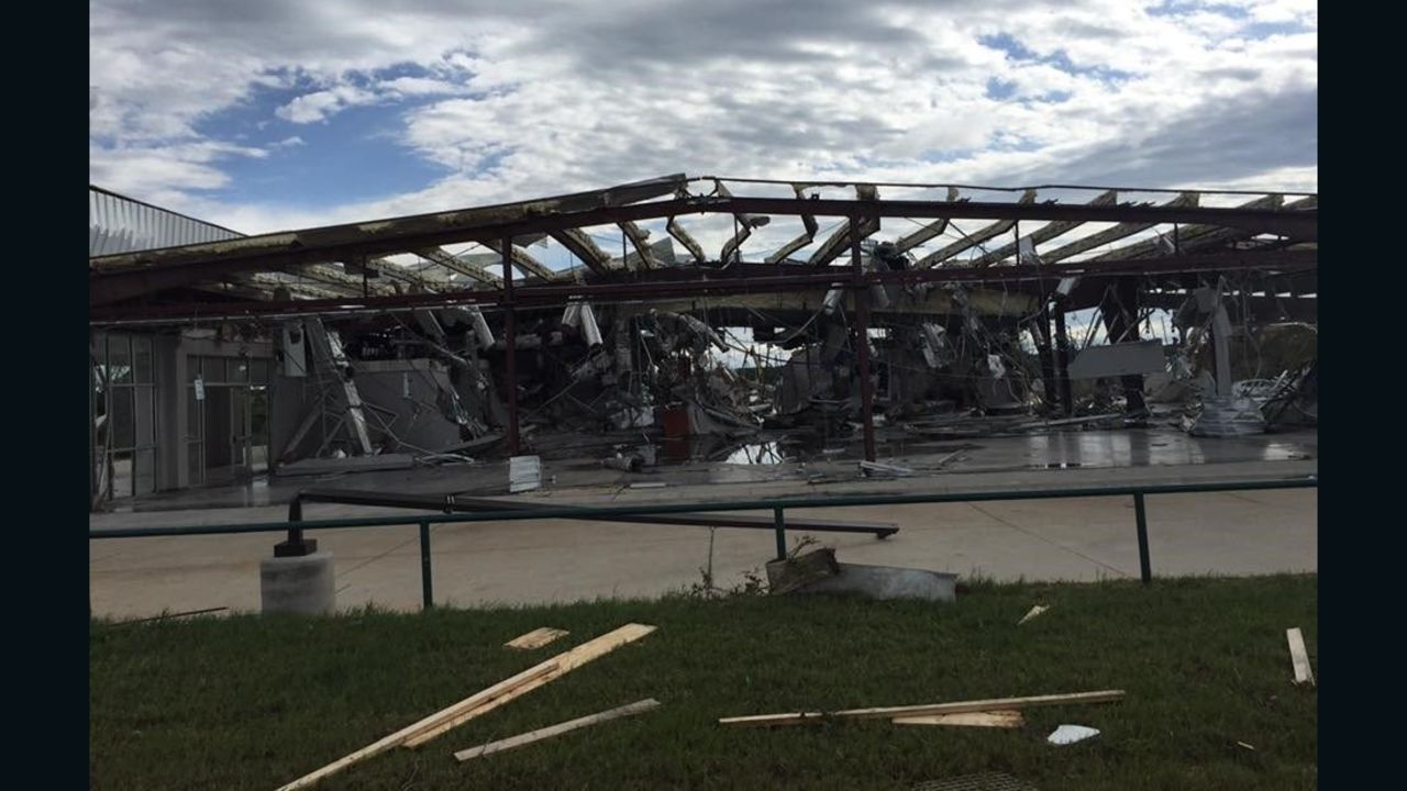 Severe weather damage in Canton, Texas. 