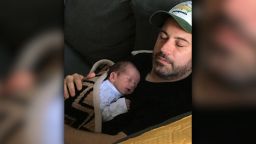 Jimmy Kimmel, with his son, who required heart surgery shortly after birth.