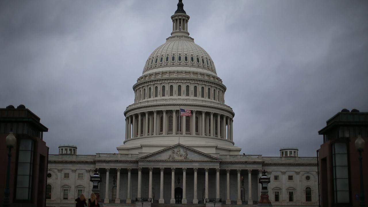 WASHINGTON, DC - OCTOBER 07: Clouds fill the sky in front of the U.S. Capitol on October 7, 2013 in Washington, DC. Democrats and Republicans are still at a stalemate on funding for the federal government as the shut down goes into the seventh day.  (Photo by Mark Wilson/Getty Images)