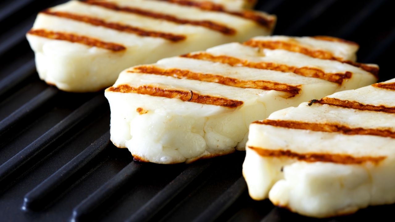 Slices of halloumi cheese can serve as a meat alternative at barbecues.