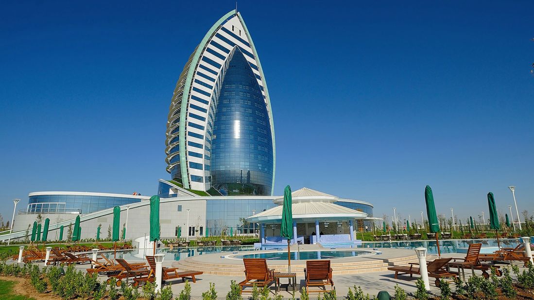 <strong>Ashgabat, Turkmenistan:</strong> With wide boulevards, grandiose modern structures and few people, Ashgabat has the feel of a showpiece city. The five-star hotel Yyldyz was built in Turkmenistan's capital in 2013.