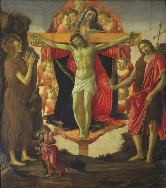 Trinity with Saint Mary Magdalen and Saint John the Baptist, Archangel Raphael and Tobias, by Sandro Botticelli. Courtesy The Samuel Courtauld Trust.