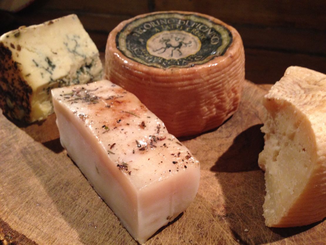 Ciociaria is home to high-quality pecorino, pig lard and blue cheese.