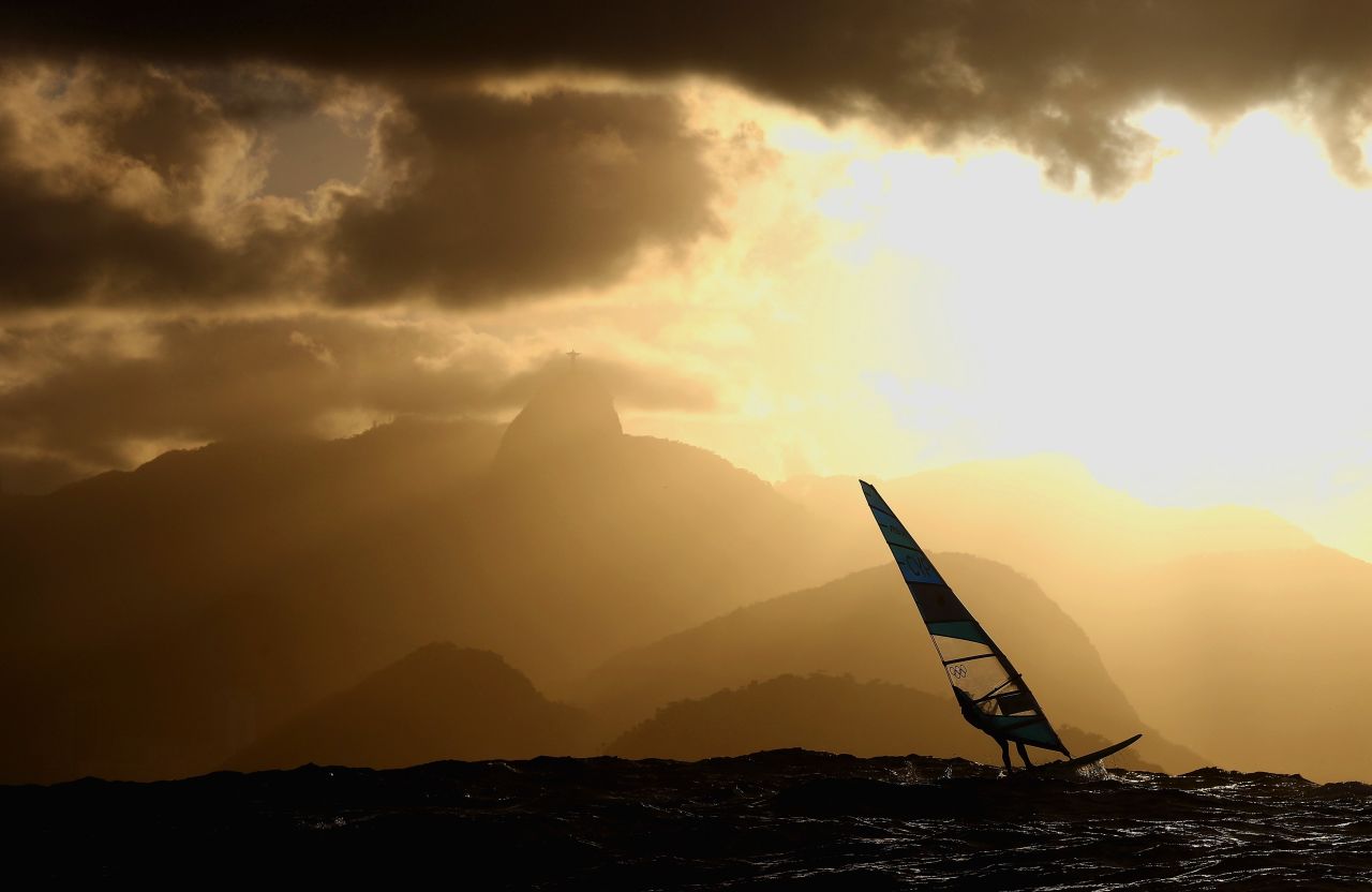 The sun was beginning to set over the Marina da Glória and award-winning sports photographer Clive Mason was finishing up for the day. All he needed was that one perfect shot and, "as if by magic," Cypriot windsurfer Andreas Cariolou glided directly past the press boat as he made his way to shore.