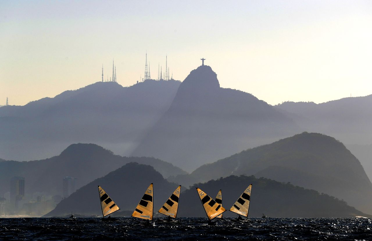 This image, taken "late in the afternoon" on the Copacabana, depicts the "abstract" sails of the Finn fleet positioned directly below Christ the Redeemer. It's a photo that could adorn the wall of any home; indeed, Mason confirms he's had numerous requests for prints. 