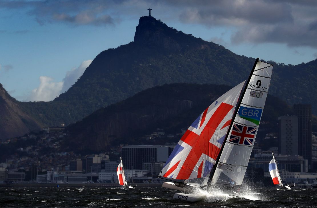 Clive Mason sailing Nacra 17 mixed class race rio de janeiro christ the redeemer