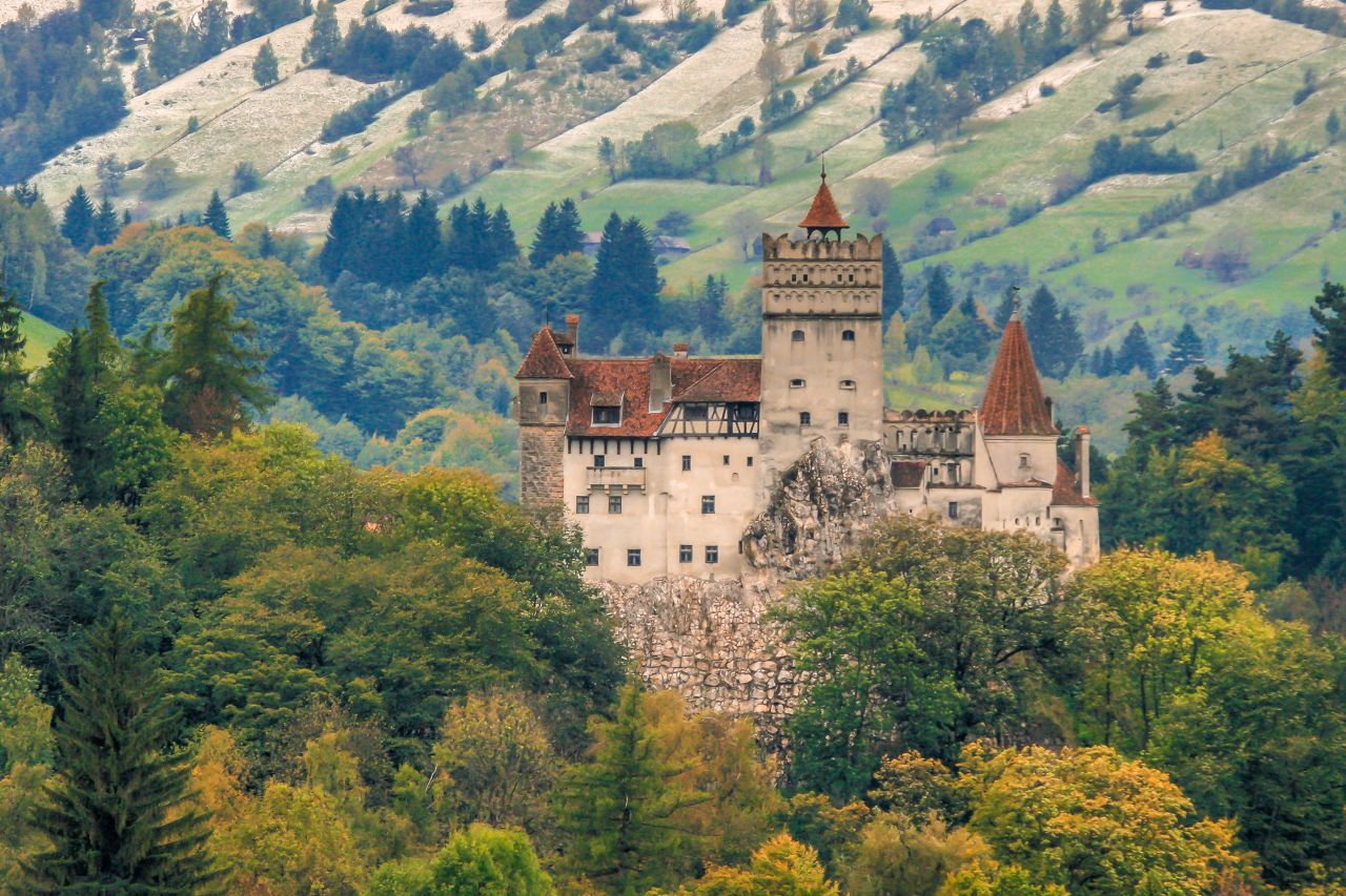 Bran Castle outside Bucharest is the setting for Dracula's home in the novel by Bram Stoker.