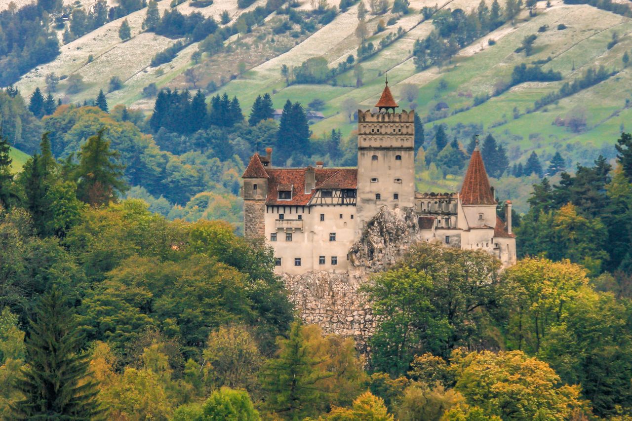 Bran Castle outside Bucharest is the setting for Dracula's home in the novel by Bram Stoker.