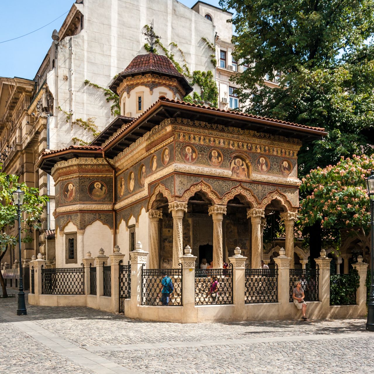 The intimate Stavropoleos Church was built in the 18th century by Greek monk Ioanikie Stratonikeas.
