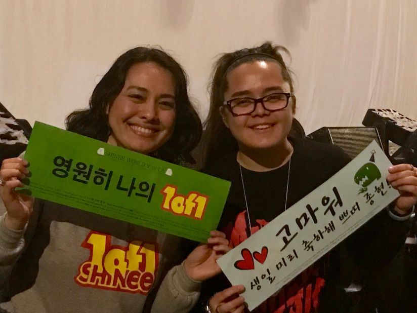 Shinee fans Ashley and Anna Matsumoto at the Los Angeles show