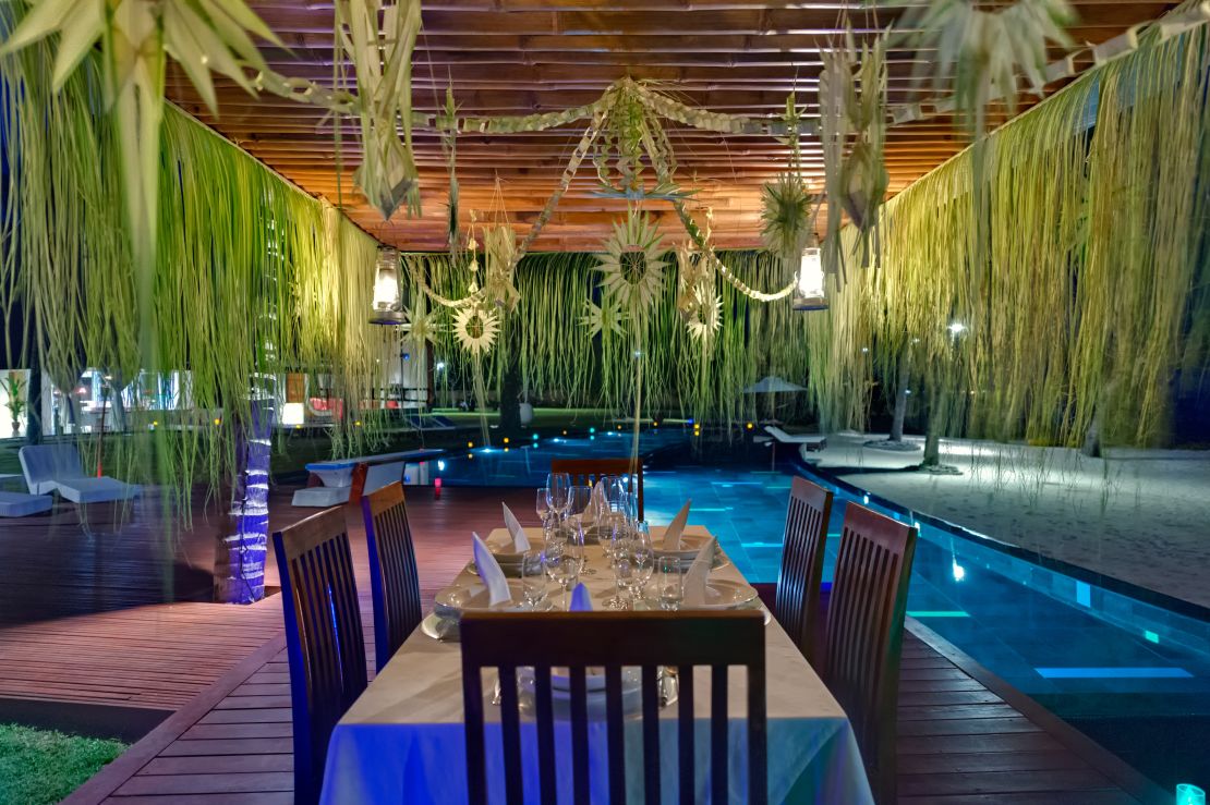 Villa Sapi's dinner set up by the pool is pretty fabulous.