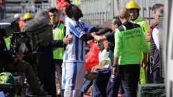 CAGLIARI, ITALY - APRIL 30: Sulley Muntari of Pescara reacts during the Serie A match between Cagliari Calcio and Pescara Calcio at Stadio Sant'Elia on April 30, 2017 in Cagliari, Italy. (Photo by Enrico Locci/Getty Images)