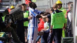 CAGLIARI, ITALY - APRIL 30: Sulley Muntari of Pescara reacts during the Serie A match between Cagliari Calcio and Pescara Calcio at Stadio Sant'Elia on April 30, 2017 in Cagliari, Italy.  (Photo by Enrico Locci/Getty Images)