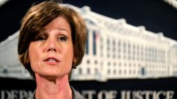 FILE - In this June 28, 2016 file photo, then-Deputy Attorney General Sally Yates speaks during a news conference at the Justice Department in Washington. Yates is scheduled to appear at a congressional hearing next month on Russian interference in the 2016 U.S. presidential election, a Senate committee announced Tuesday, April 25, 2017.  (AP Photo/J. David Ake, File)