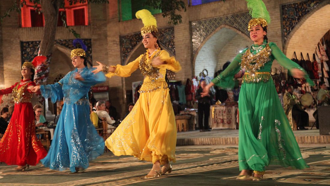 <strong>Dance performance in Bukhara: </strong>The luxury train ride begins in the former Kazakh capital of Almaty, and travels through the highlights of the Silk Road in just over a fortnight, including Bukhara, Samarkand and Khiva, before terminating in the Turkmenistan capital Ashgabat. 