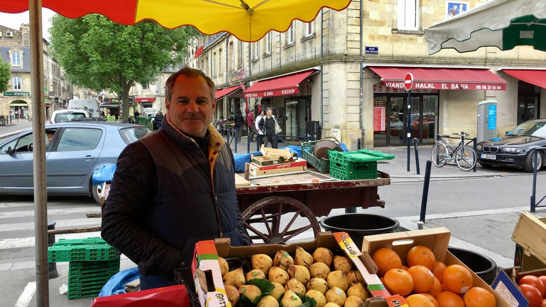 Stall holder Patrice said he'd vote 'blanc' on Sunday.