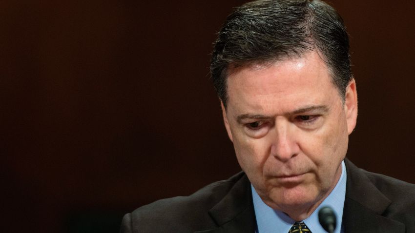 FBI Director James Comey testifies before the Senate Judiciary Committee on Capitol Hill in Washington, DC, May 3, 2017. / AFP PHOTO / JIM WATSON (Photo credit should read JIM WATSON/AFP/Getty Images)