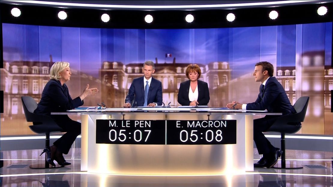Le Pen and Macron faced each other in a bad-tempered TV debate.