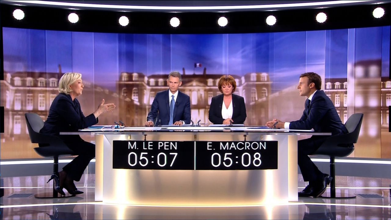 Marine Le Pen and Emmanuel Macron go head-to-head on French TV.