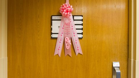 The door to Jessica's recovery room celebrates the life of her new daughter. Jayda Jewel, nicknamed JJ, did not suffer withdrawal.