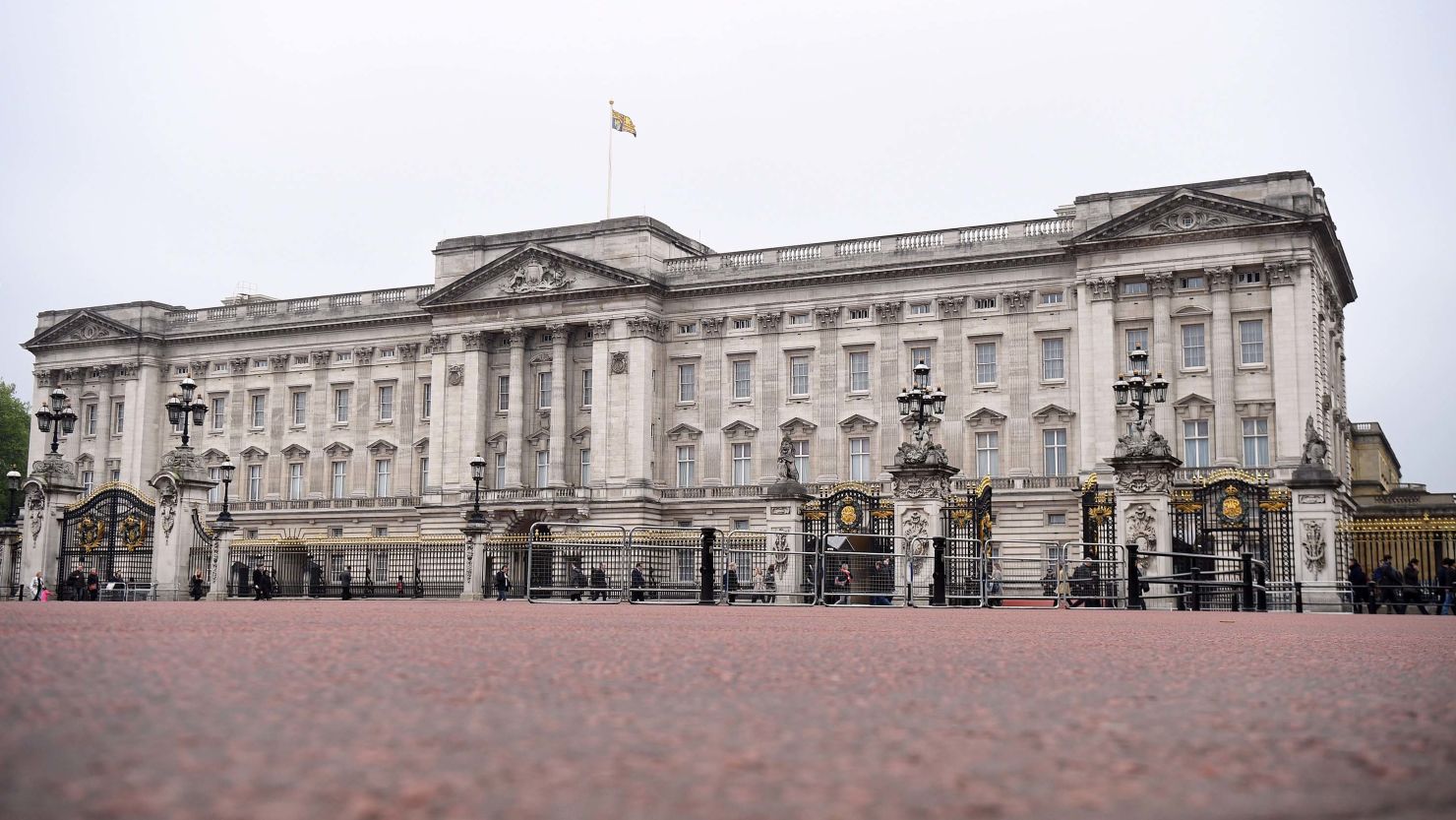 Barricades protect Buckingham Palace in London.