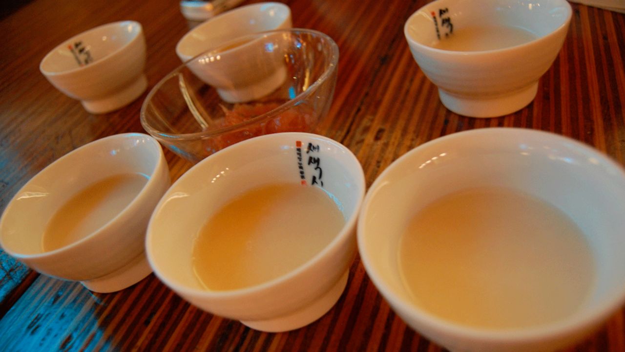Makgeolli is made from fermented rice.