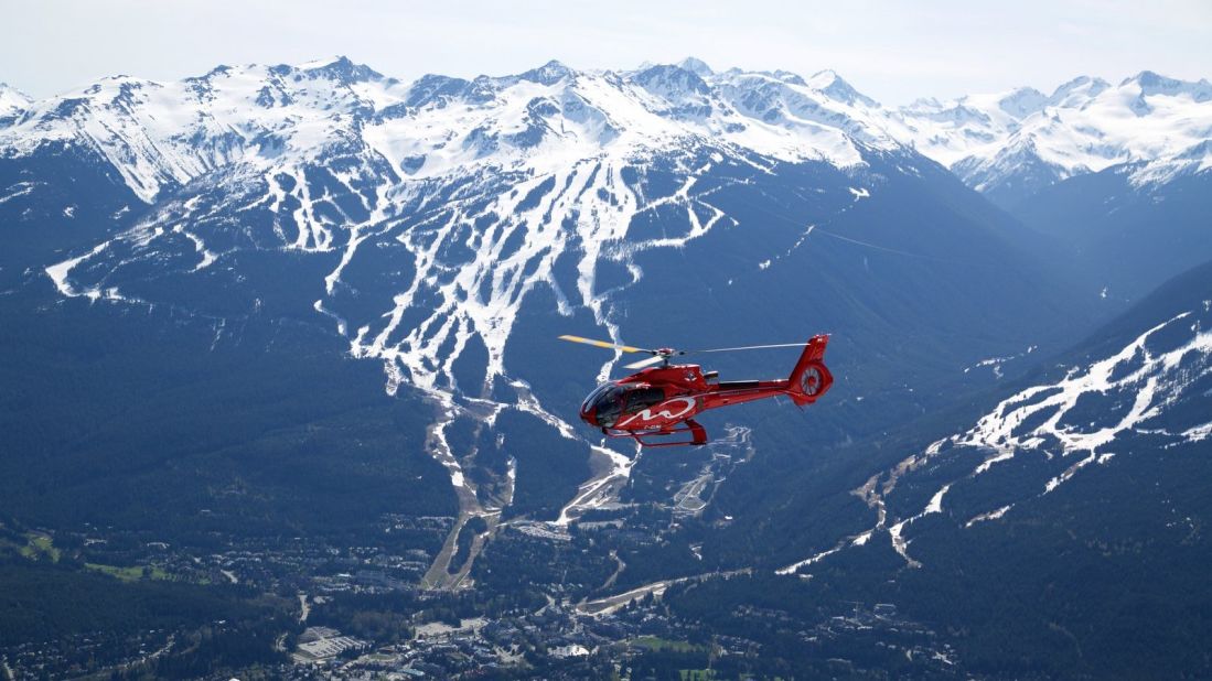 <strong>Coast Mountains:</strong> Just up the road from the Village is the Whistler Heliport, where <a href="https://blackcombhelicopters.com/" target="_blank" target="_blank">Blackcomb Helicopters</a> takes guests on heli-tours over the region's Coast Mountains.