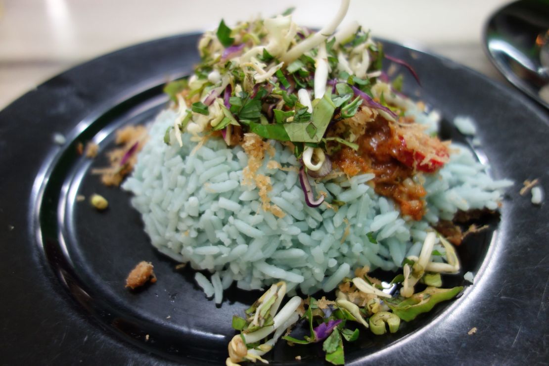 Blue rice = nothing at all like Bridget Jones' blue soup.