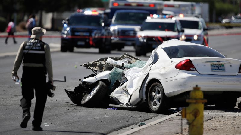 Las Vegas school bus crash leaves 16 students hurt car driver