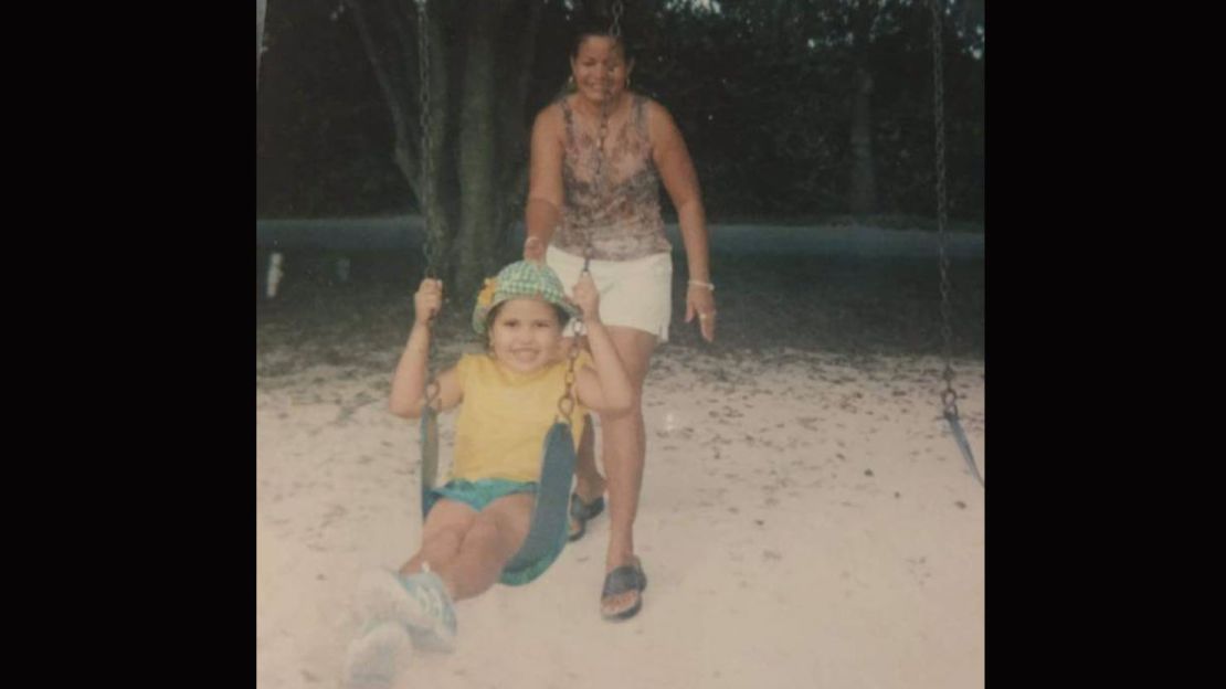 Eliana Espinosa of Florida is shown as a child with her mother. 