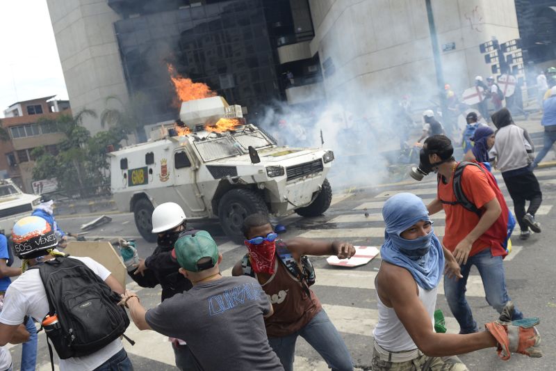 Armored Military Vehicle Runs Over Venezuelan Protester CNN   170505101256 01 Venezuela Tank Rollover 0503 