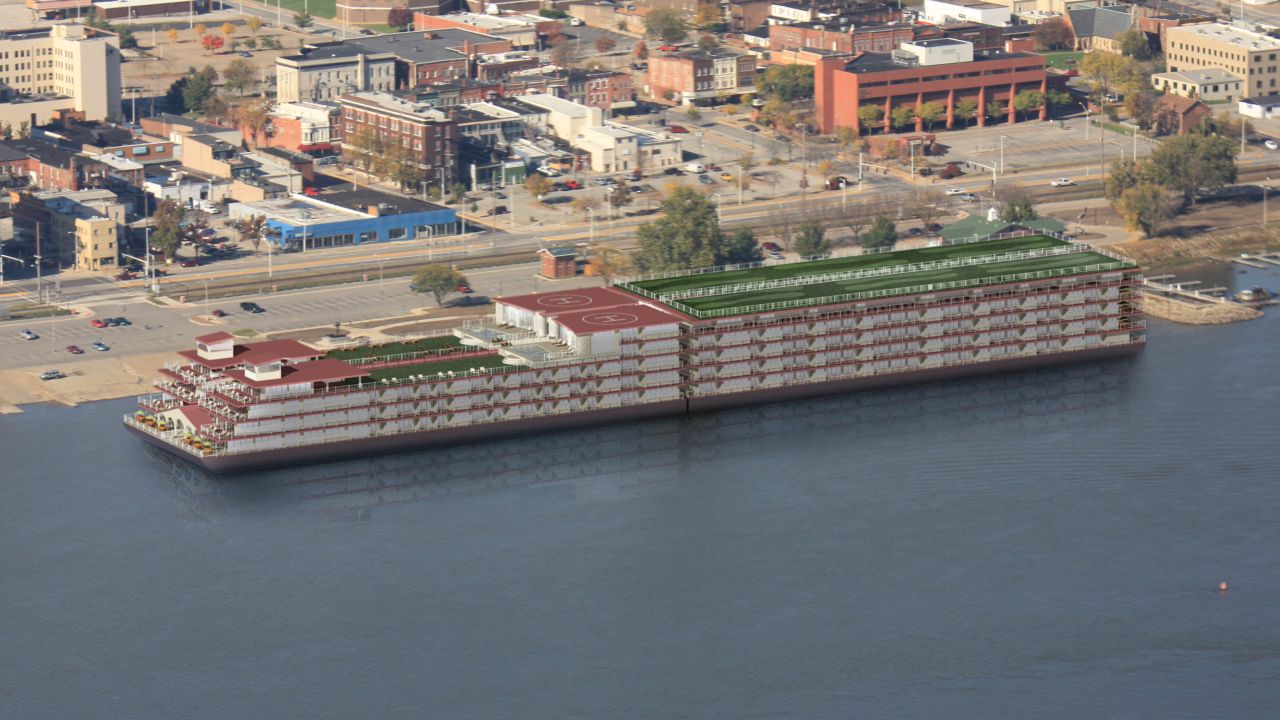 An artist's impression of the finished The Marquette ship.