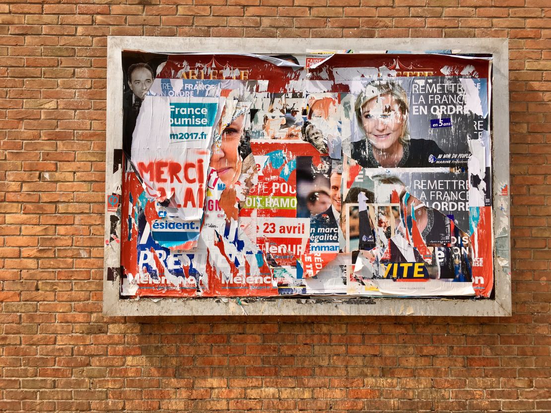 Election posters in Calais.