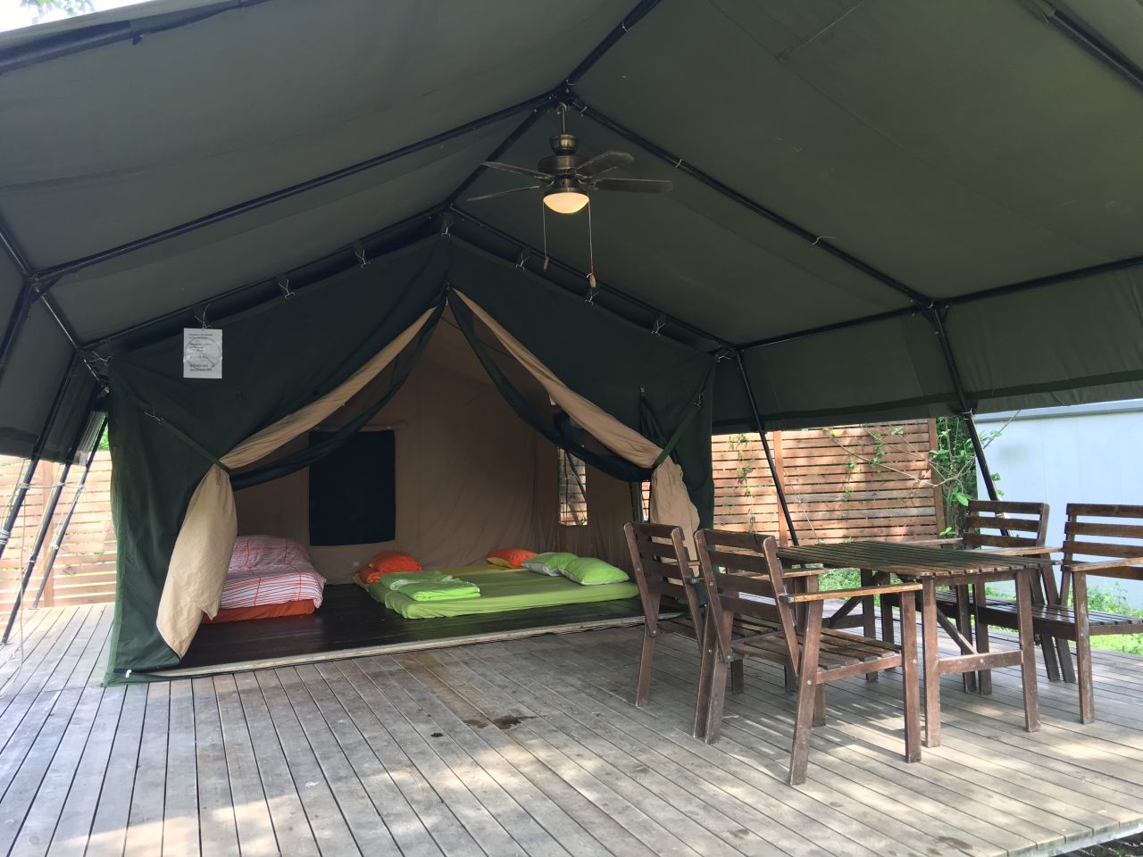 <strong>Long Coast Seasports:</strong> A more upscale option is Long Coast Seasports, about 10 minutes south by taxi in Lower Cheung Sha Village. This outfit offers safari-like deluxe canvas tents, complete with mattresses, wooden floors, air-conditioning and lots of elbow room.