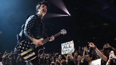 Billie Joe Armstrong of Green Day, performing here in 2017, has had a stolen car recovered. 