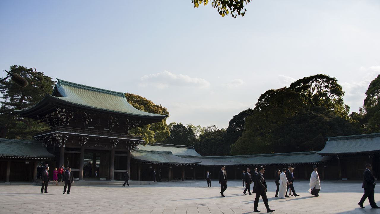 The courtyard of the Meiji Shrine in Tokyo is most peaceful in the early morning.