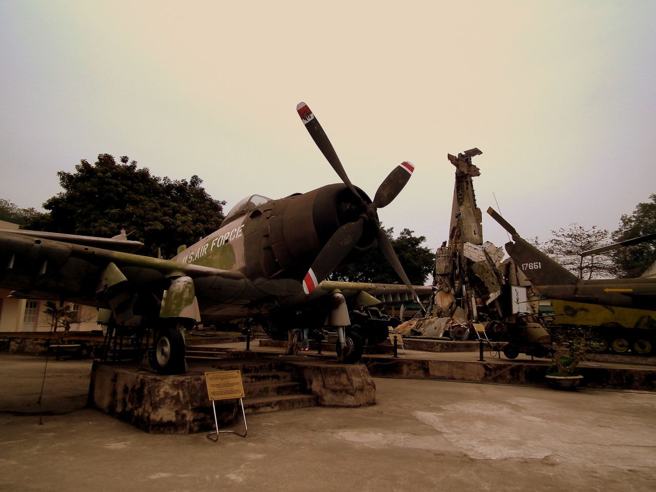 Relics from the Vietnam War at the Vietnam Army Museum, Hanoi.