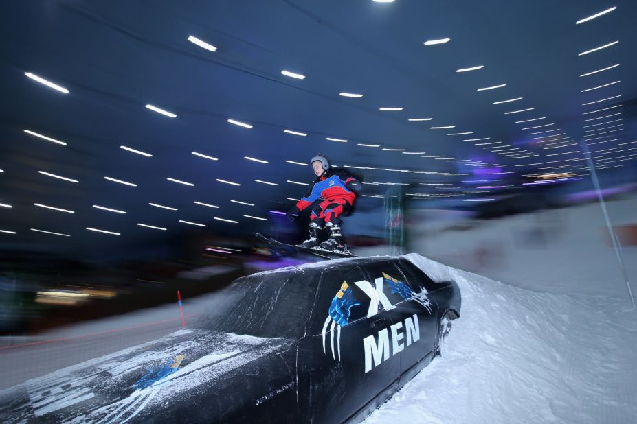 Escape the desert heat at Ski Dubai, the Middle East's first indoor ski resort. At 24 degrees Fahrenheit, glide down snow-laden slopes and attempt to jump a 10 feet ramp. 