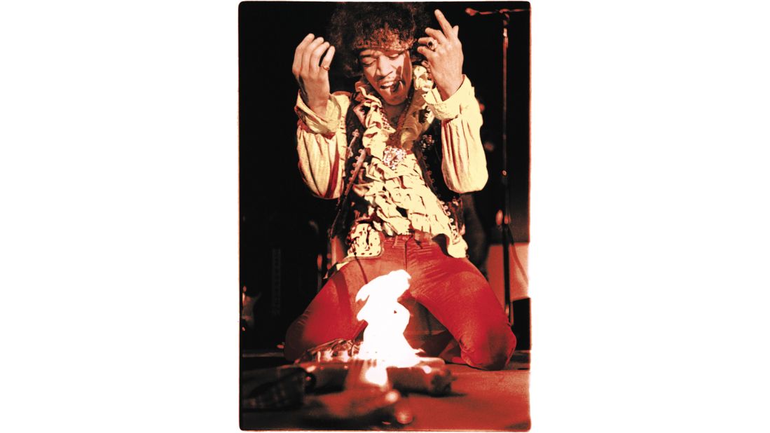 Ed Caraeff was only 17 when he took this iconic photo of Jimi Hendrix setting his guitar on fire at the 1967 Monterey International Pop Music Festival. In his new book, "Burning Desire: The Jimi Hendrix Experience Through the Lens of Ed Caraeff," the photographer brings together never-before-seen images from the two years he spent shooting Hendrix's performances. 