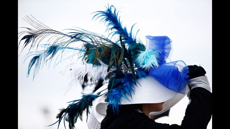 Feathers and ribbons are common decorations on derby hats. <a href="index.php?page=&url=http%3A%2F%2Fwww.cnn.com%2F2016%2F05%2F07%2Fstyle%2Fgallery%2F2016-kentucky-derby-hats%2Findex.html" target="_blank">See fancy hats from last year's race</a>