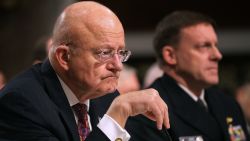 Director of National Intelligence James Clapper and United States Cyber Command and National Security Agency Director Admiral Michael Rogers testify before the Senate Armed Services Committee in the Dirksen Senate Office Building on Capitol Hill January 5, in Washington, DC. 