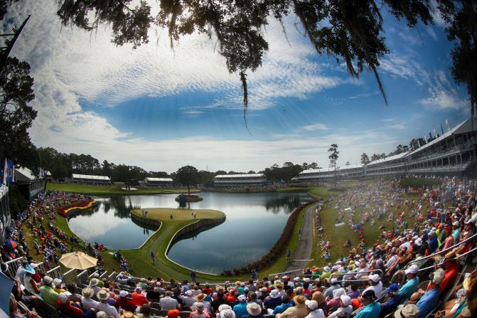 <strong>17th hole at TPC Sawgrass, Stadium Course, Ponte Vedra Beach, Florida.</strong> Sawgrass' legendary par three is unquestionably the most famous of island green in golf. The 137-yard hole might pose few problems for the pros these days but for amateurs the challenge is enough to drag any dormant hook, slice or -- god forbid -- shank, out of hibernation. 