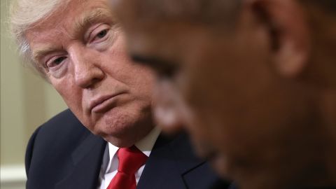 President Barack Obama and President-elect Donald Trump in the Oval Office on November 10, 2016.