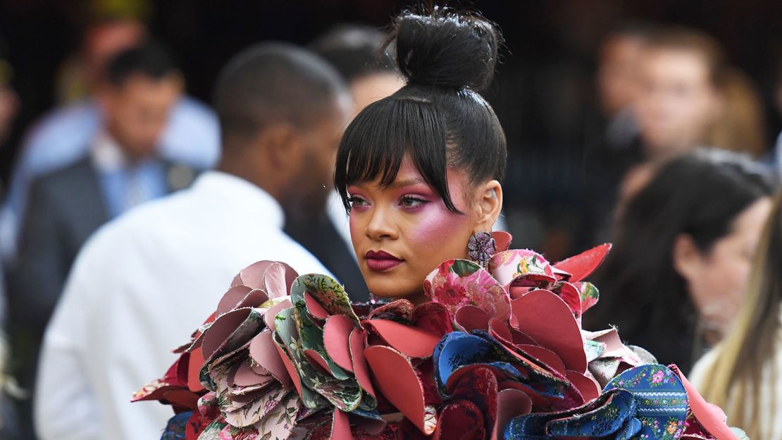 Singer Rihanna at the Met Gala red carpet in 2017.
