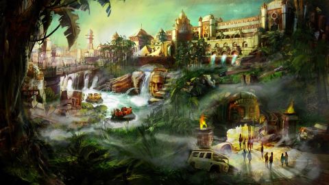 The designs for Adventure Isle, a section of the planned Paramount London theme park.